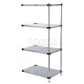 Nexel Galvanized Steel, 4 Tier, Solid Shelving Add-On Unit, 24Wx24Dx86H A24248SZ